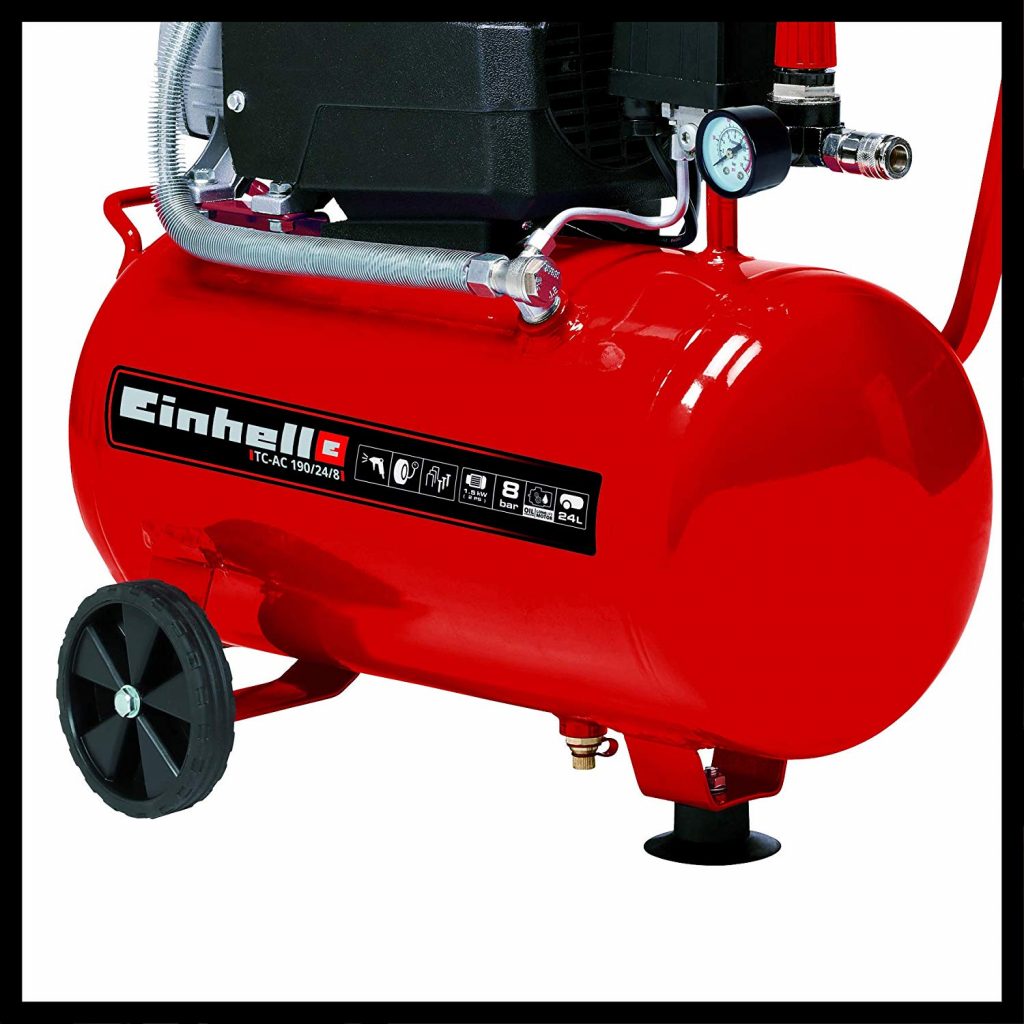 Einhell Compresseur TC-AC 190/24/8 (1500 W, Puissance d'aspiration 165 l/mn, Pression maximale 8 bar,